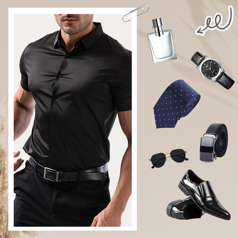 ✨LAST DAY SALE 50% OFF✨Men's Short Sleeve 4-Way Stretch Shirt