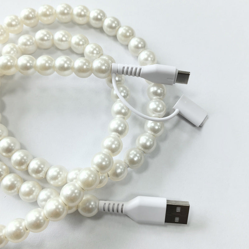 🌈2-In-1 USB To Type-C & Lighting Beaded Charger Cord