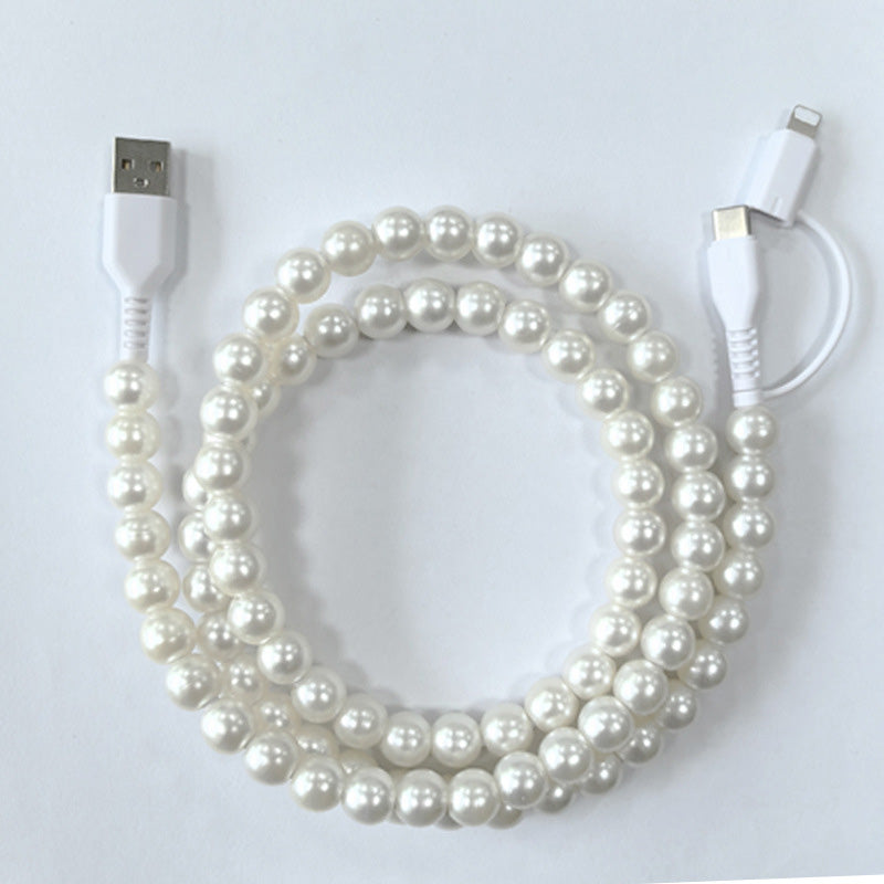 🌈2-In-1 USB To Type-C & Lighting Beaded Charger Cord