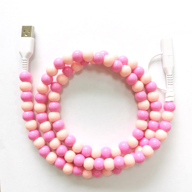 🌈2-In-1 USB To Type-C & Lighting Beaded Charger Cord