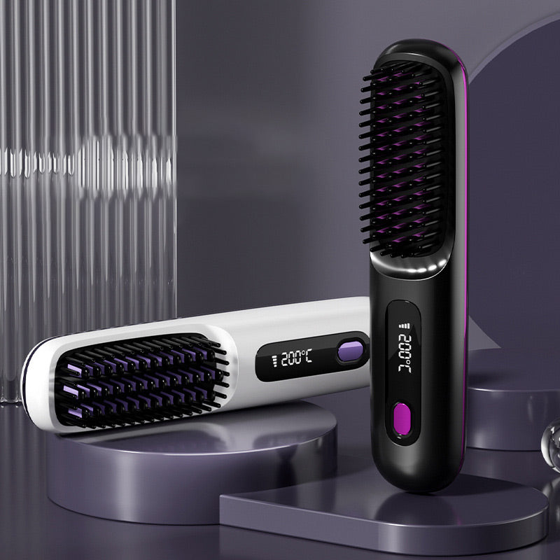 🔥⚡Summer Hot Sale 50% Off💁♀️Wireless Ceramic Heating Hair Straightening Comb