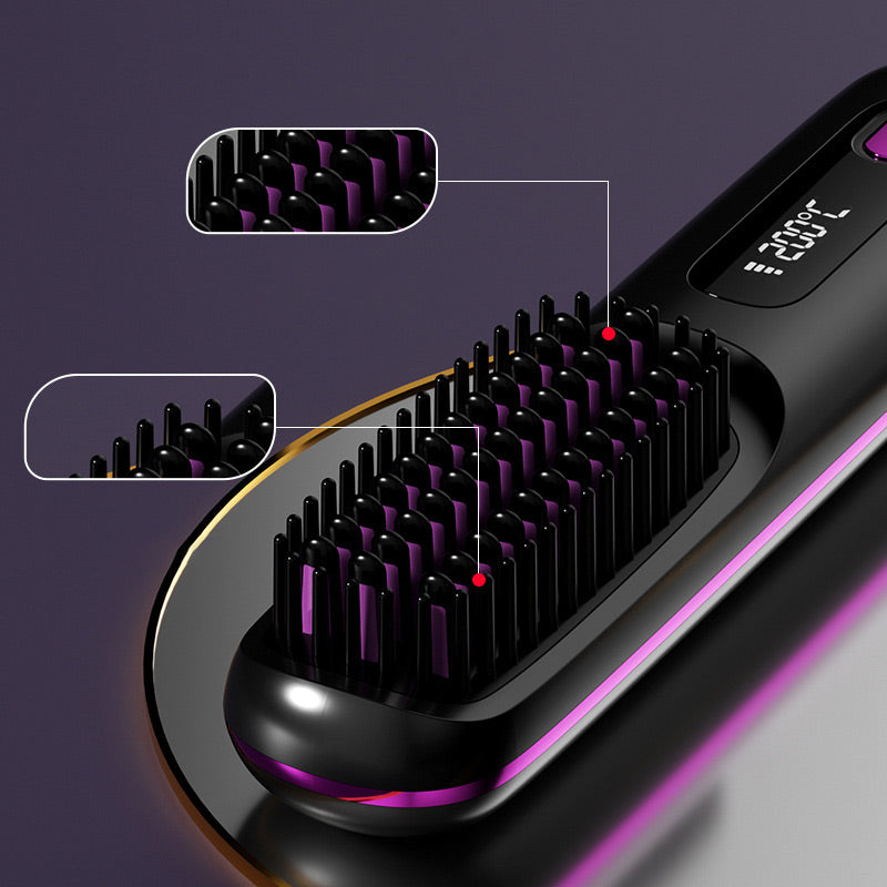 🔥⚡Summer Hot Sale 50% Off💁♀️Wireless Ceramic Heating Hair Straightening Comb
