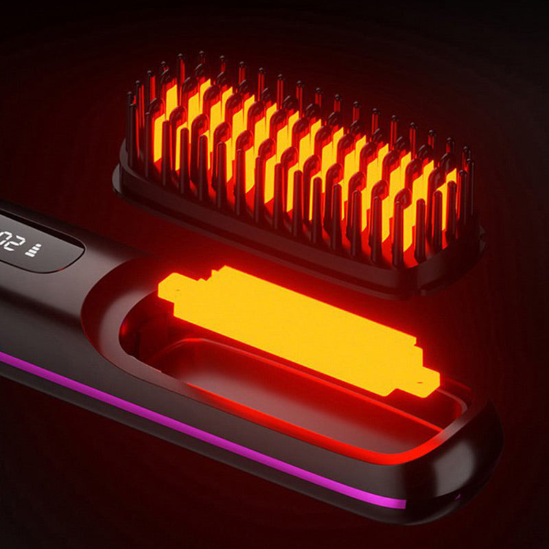 🔥⚡Summer Hot Sale 50% Off💁♀️Wireless Ceramic Heating Hair Straightening Comb