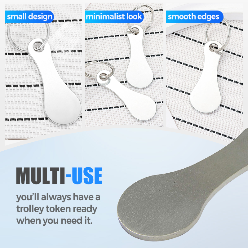 🔑2 Pieces Stainless Steel Shopping Trolley Token Keyrings