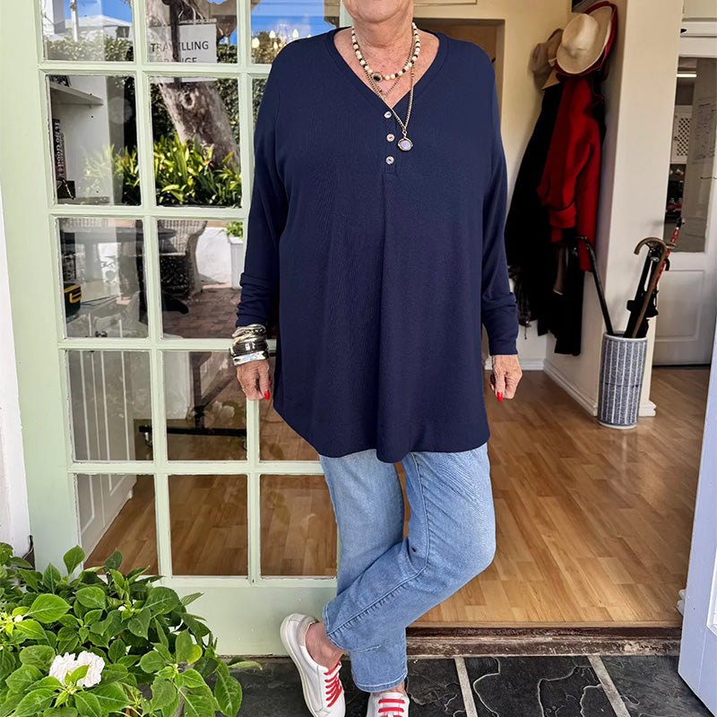 💜 LAST DAY PROMOTION - 74%OFF 💜 Women's Buttoned V-Neck Short Sleeve Top