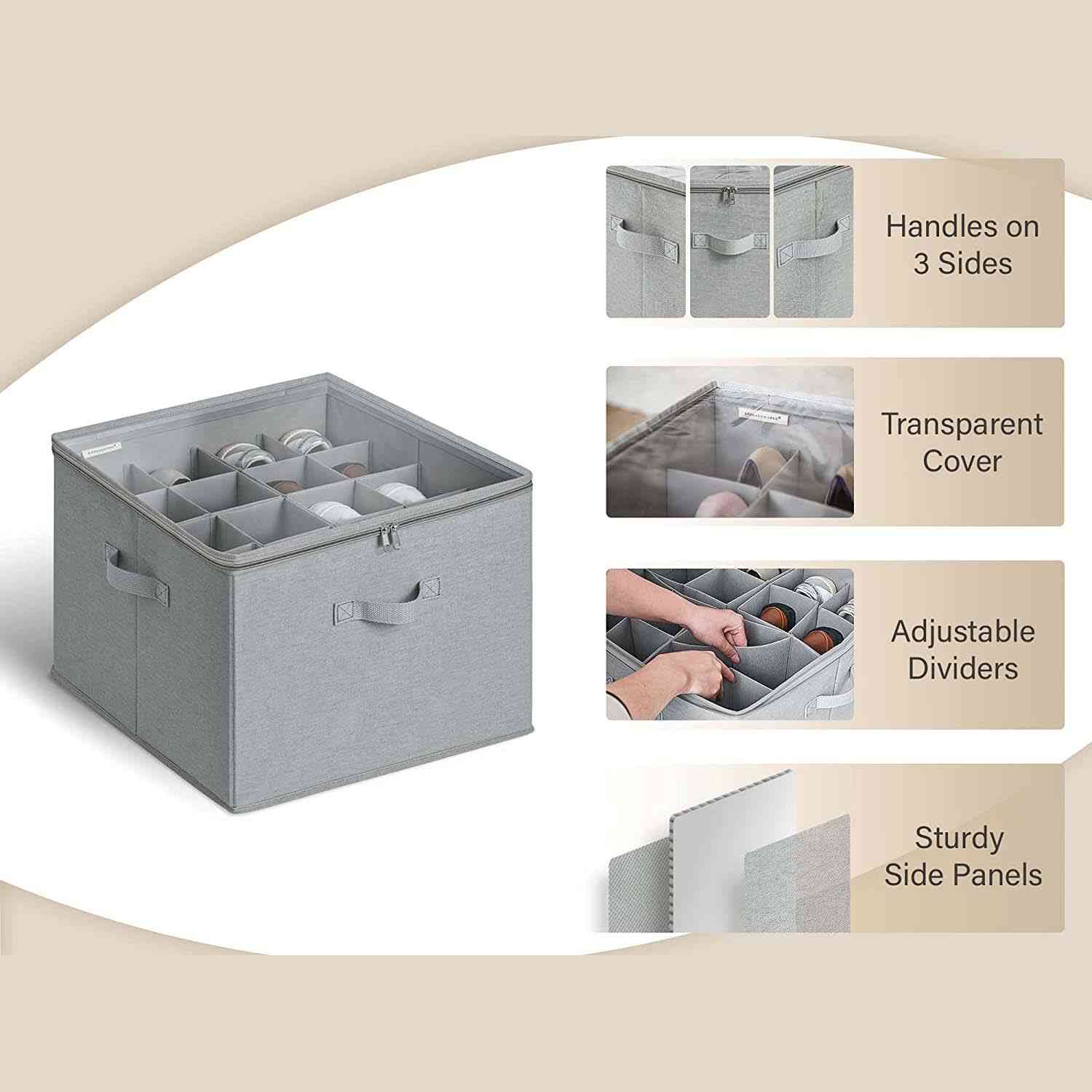 👟 Transparent, foldable PVC shoe box, waterproof shoe organiser for the office