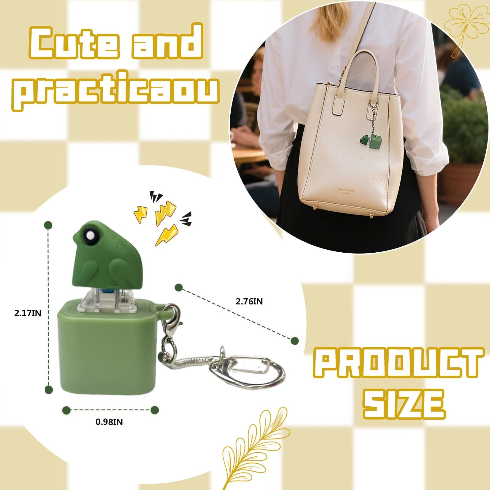 🔥HOT SALE-UP TO 50% Off🔥Frog Croaking Fidget Toy - Rechargeable Frog Croaking Keychain, Frog Croaking Stress Reliever with Colorful Lights, Fun & Portable Anxiety Relief Toy