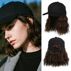 💗LAST DAY - 2-in-1 Curly Hair Baseball Cap Wig