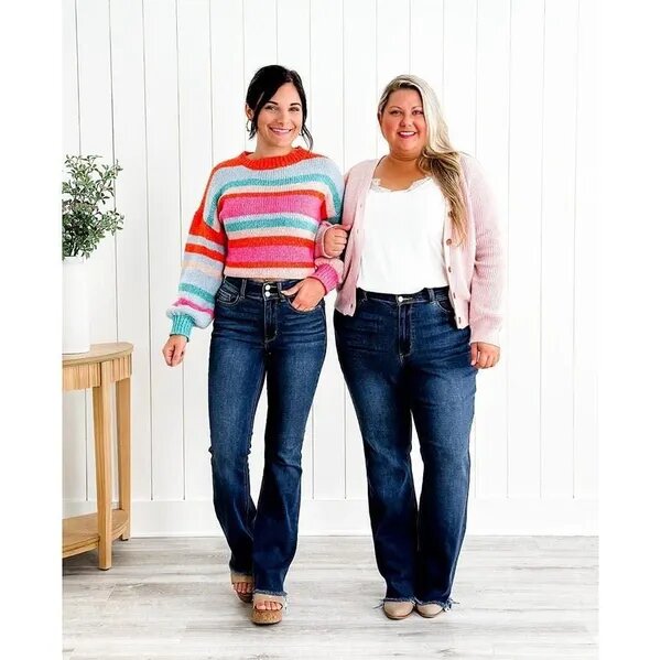 👖Hot Sale 56% Off🔥Vintage Double Button Frayed Hem Bootcut Jeans