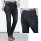 Elastische Herrenjeans mit hoher Taille und geradem Bein