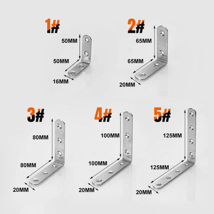 (🔥 Best combination) 🚀 Stainless steel angle brackets - 30 screws included in each 4 pieces.