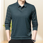 📢📢Flash Sale: Ending in 3 Hours!⏰⏰Men's Faux Two Piece Lapel Long-Sleeve Tops👔Multi-scenario fit🔥