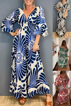 🔥 Vintage jumpsuit with floral pattern and ruffled sleeves