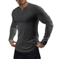 💗LAST DAY PROMOTION - 70%OFF V-Neck Longline Ribbed Tees Shirts Long Sleeve Gym Workout Athletic Menswear Tops