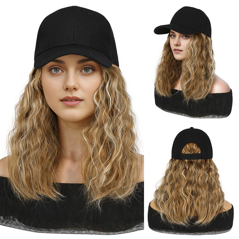 💗LAST DAY - 2-in-1 Curly Hair Baseball Cap Wig