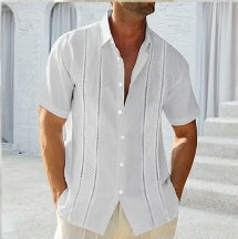 🔥Father's Day Deal -Men's Cuba Guayabera Exquisite Hollow Embroidered Button Front Shirt