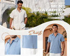 🔥Father's Day Deal -Men's Cuba Guayabera Exquisite Hollow Embroidered Button Front Shirt