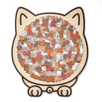 💗LAST DAY - BUY 1 GET 1 FREE🎅135-Piece Morandi-Colored Cat Shaped Wooden Jigsaw Puzzle