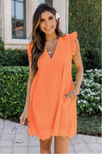 ⏰ Summer Sale💕 Elegant Lace Hollow Out Dress with Pockets