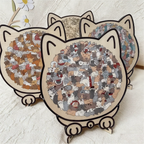 💗LAST DAY - BUY 1 GET 1 FREE🎅135-Piece Morandi-Colored Cat Shaped Wooden Jigsaw Puzzle