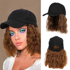 💗LAST DAY - 2-in-1 Curly Hair Baseball Cap Wig