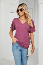 💕Hot Promotion- UP TO 58% OFF🌷V-Neck Solid Color Loose Ladies Tops