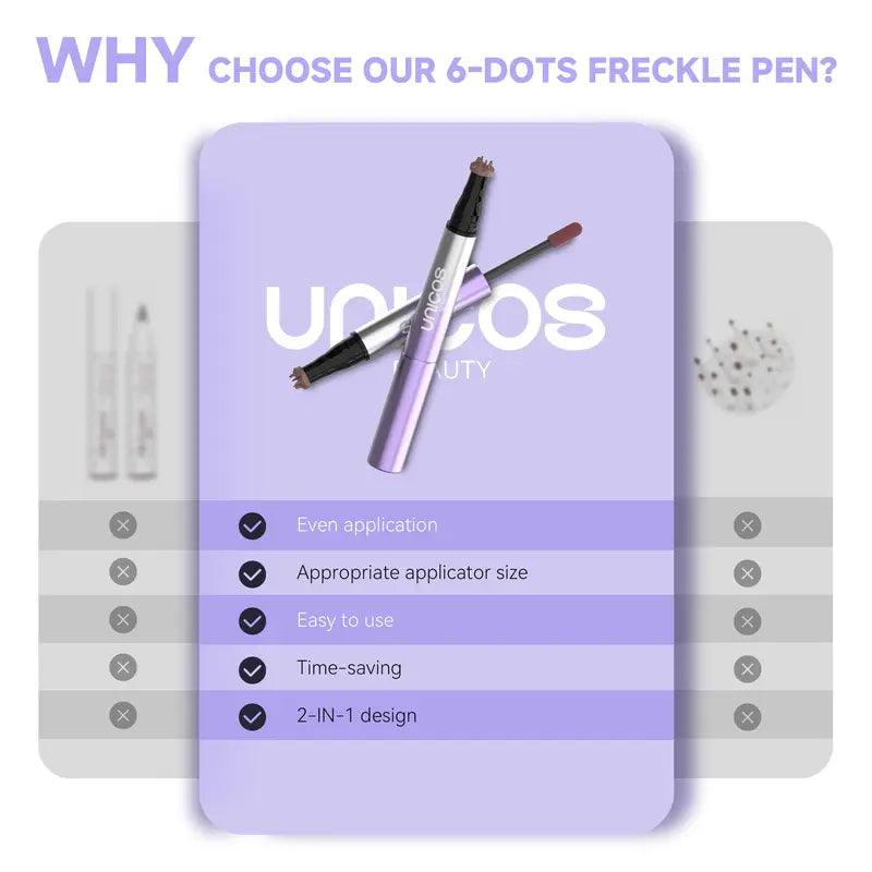 💜LAST DAY - BUY 1 GET 1 FREE💜UNICOS 2-IN-1 Freckle Pen with Blush, Natural Freckle Makeup, Faux Freckle Stamp, Quick-Drying, Long-Lasting & Waterproof, dealsforyouday