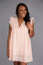 ⏰ Summer Sale💕 Elegant Lace Hollow Out Dress with Pockets