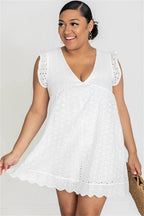 ⏰ Summer Sale💕 Elegant Lace Hollow Out Dress with Pockets