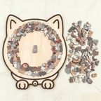 💗LAST DAY - BUY 1 GET 1 FREE🎅135-Piece Morandi-Colored Cat Shaped Wooden Jigsaw Puzzle