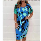 🔥Round Neck Loose Casual Leopard Print Dress🌷