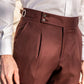 Men's Solid Color Straight Casual Trousers