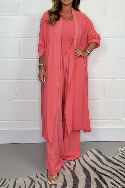 🎁Best Gift for Yourself🎁Women's Backless Lace-Up Two-Piece Wide Leg Set