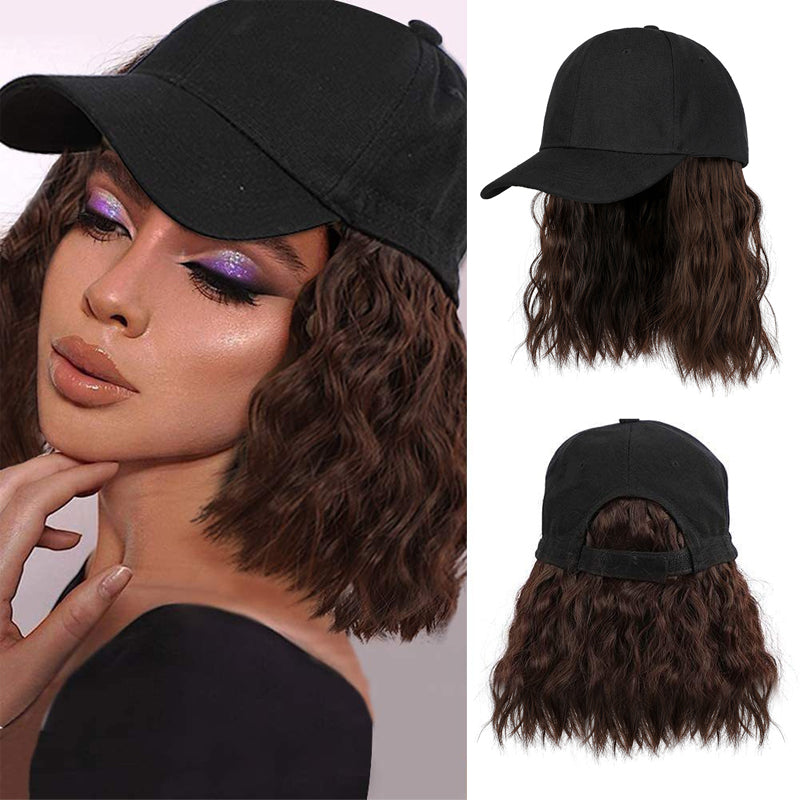 💗LAST DAY - 2-in-1 Curly Hair Baseball Cap Wig