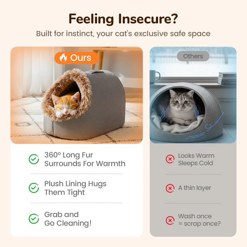 💥Hot sale 🐶🐱Pet Cozy Warm Cave Bed