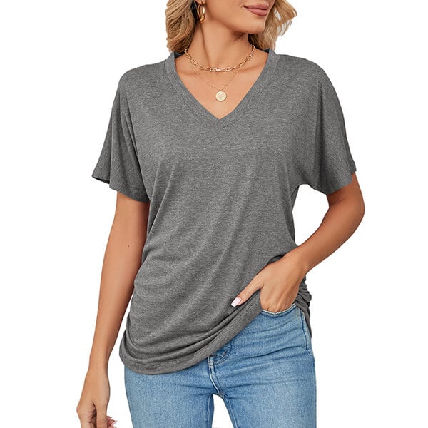 💕Hot Promotion- UP TO 58% OFF🌷V-Neck Solid Color Loose Ladies Tops