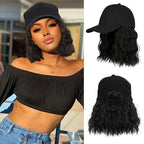 💗LAST DAY - 2-in-1 Curly Hair Baseball Cap Wig