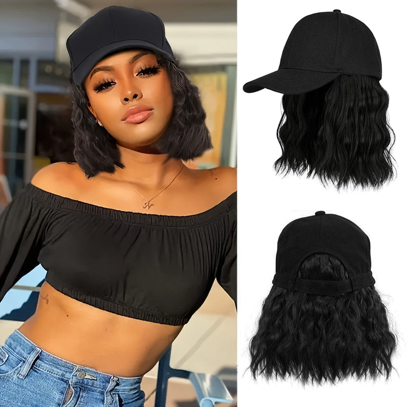 💗LAST DAY - 2-in-1 Curly Hair Baseball Cap Wig