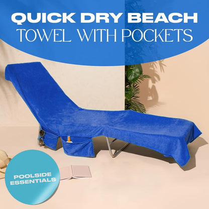🫧Summer Hot Sale 50% OFF🏖️Sun Lounger Towel in Bag with Pockets Storage
