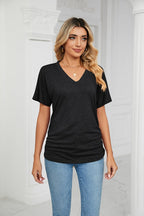 💕Hot Promotion- UP TO 58% OFF🌷V-Neck Solid Color Loose Ladies Tops