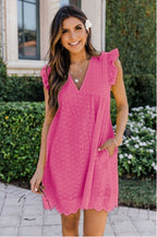 ⏰ Summer Sale💕 Elegant Lace Hollow Out Dress with Pockets