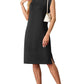 🩵Summer Sale 50% OFF🩵Women Round Neck Loose Split Wrinkle-Free Midi Dress with Pockets