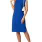 🩵Summer Sale 50% OFF🩵Women Round Neck Loose Split Wrinkle-Free Midi Dress with Pockets