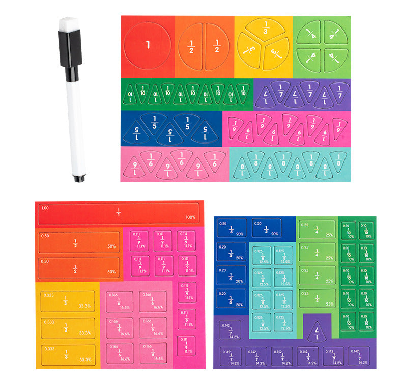 🔥Hot Sale - 50% OFF🏅Montessori Magnetic Book Fraction Puzzle