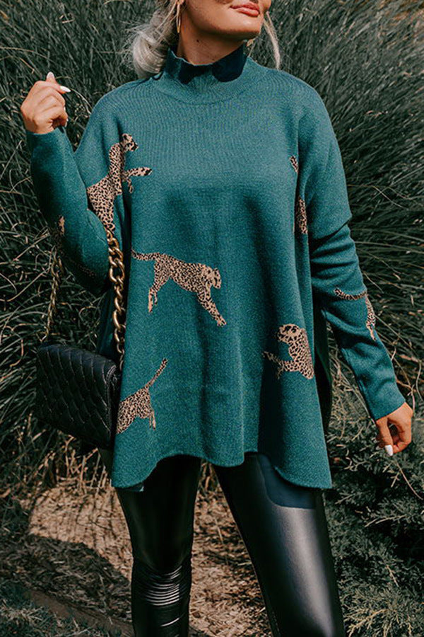 Casual retro tiger and leopard print long-sleeved top【Buy 3 free shipping】