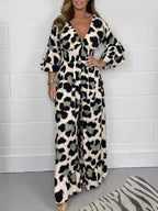 🔥Hot Sale 50% Off🍃Leopard print V-neck jumpsuit