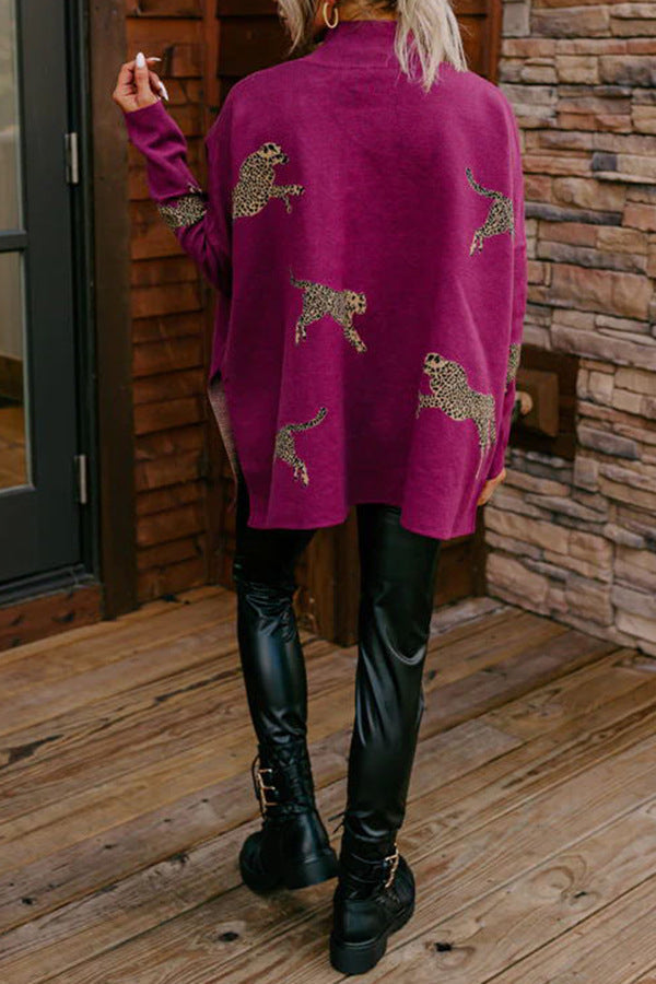 Casual retro tiger and leopard print long-sleeved top【Buy 3 free shipping】