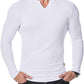 💗LAST DAY PROMOTION - 70%OFF V-Neck Longline Ribbed Tees Shirts Long Sleeve Gym Workout Athletic Menswear Tops