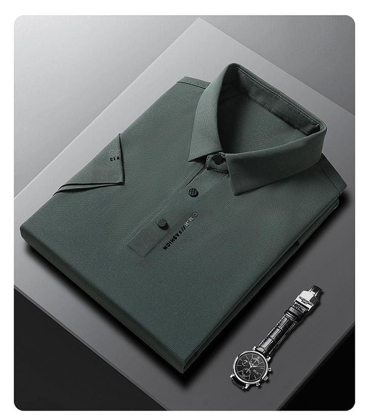 🎁👔Men's Ice Silk Cuffs and Chest Dual Graphic Short Sleeve🔥🔥