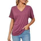 💕Hot Promotion- UP TO 58% OFF🌷V-Neck Solid Color Loose Ladies Tops
